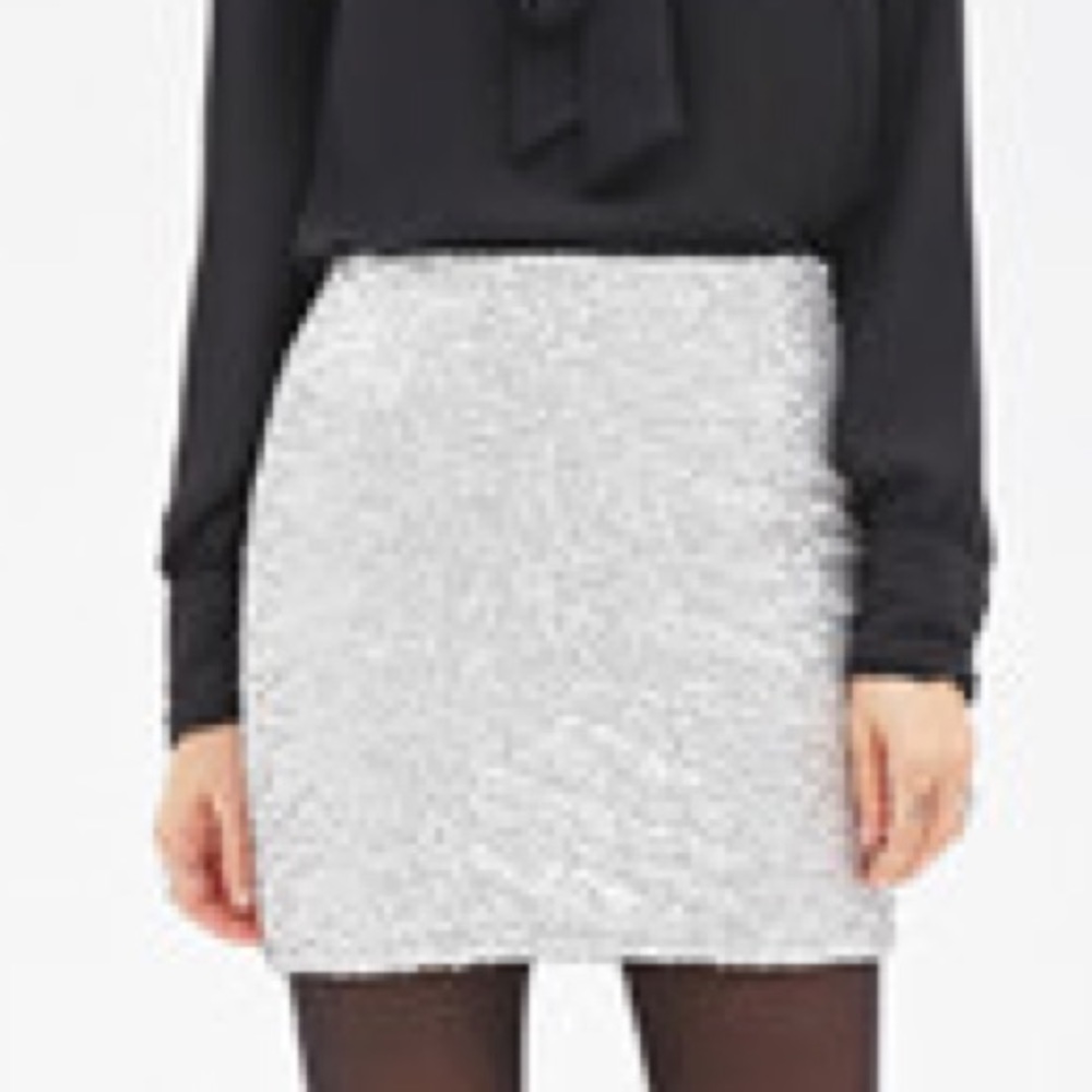 Silver Sequin Skirt Size Small